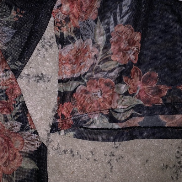 NWT Mink pink Mesh Floral Crop Top - Picture 3 of 6